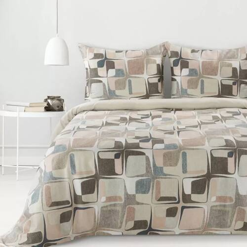 Spring 36 geometrie lenjerie de pat satin perdele euro bej