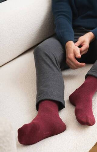 art.083 Șosete bărbați cașmir cu cașmir Steven - 003 burgundy