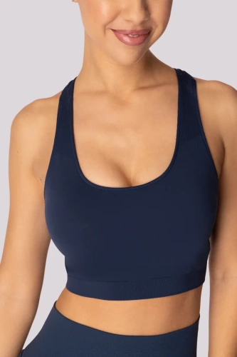 Sutien sport top cu bază Mona, bleumarin