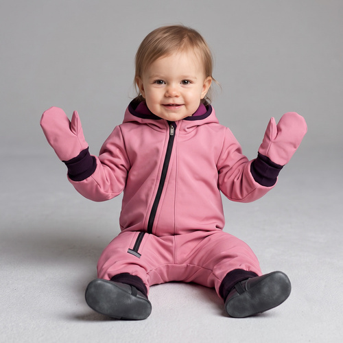 229070 Mănuși copii Nicol Softshell impermeabile cu polar - roz