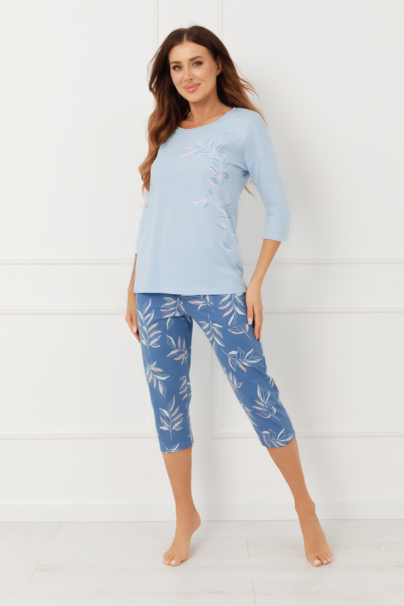 Pijama damă ERULA Italian Fashion bumbac jersey mânecă 3/4 plus size