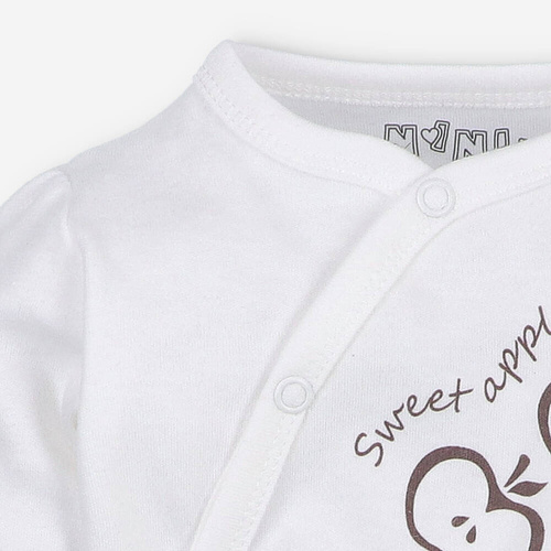 ABN-5292/ECR Body plic din bumbac organic ecru Happy Apples Nini