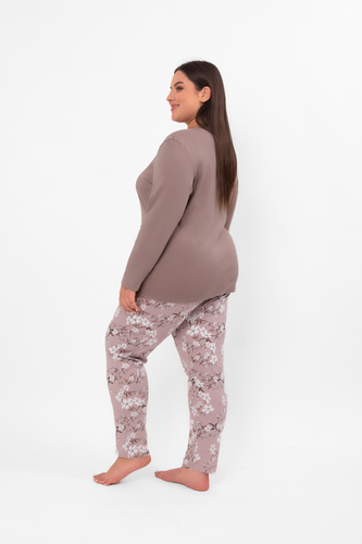 Pijama de damă Kimuri - mânecă lungă, pantaloni lungi, bumbac Italian Fashion  