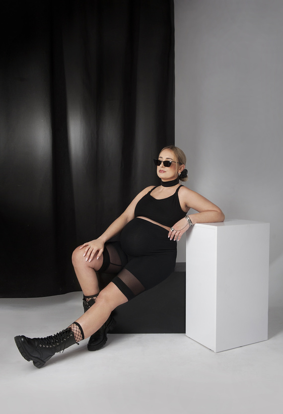 2233 Rebeca Legginsy ciążowe Teyli czarny  