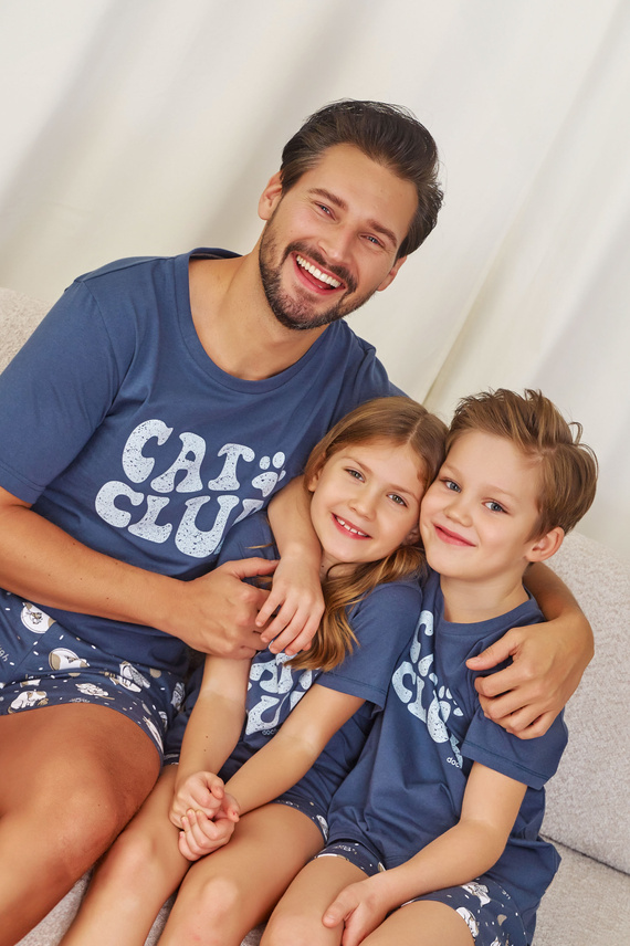 7205 "Cat club" Pijamale pentru copii unisex Doctor Nap - albastru intens
