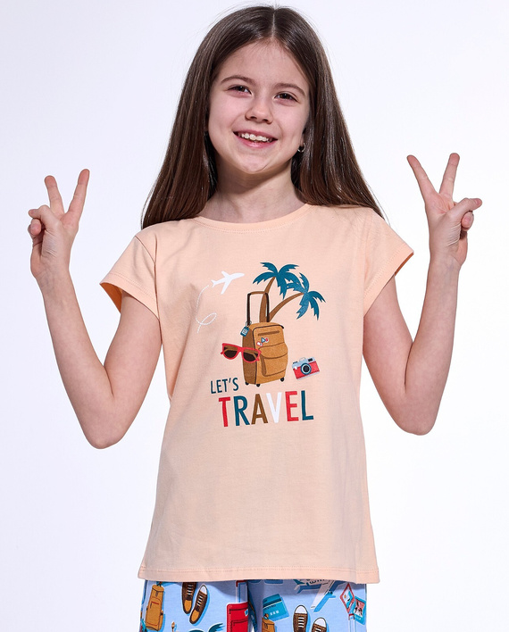 788/110 Travel 2 Pijamale fete Cornette, piersic