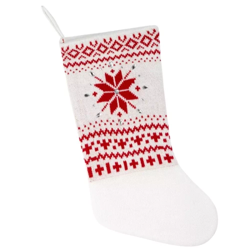 449A Ciorap de Craciun cu decor fulg de nea, Eurodrape, argintiu