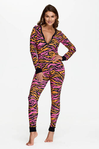 28 Salopetă de damă Zebra Bonamera, roz și portocaliu