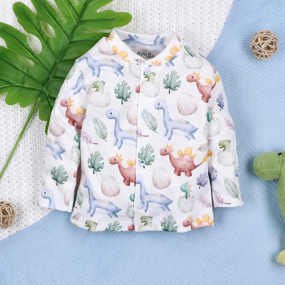 Jachetă pentru bebeluși ABN-5570 Dino Explorer Nini – Bumbac organic, Închidere cu capse