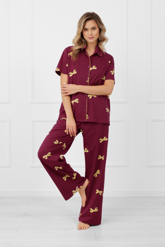 Pijama pentru femei Kwadro Italian Fashion bumbac organic, elegant și confortabil