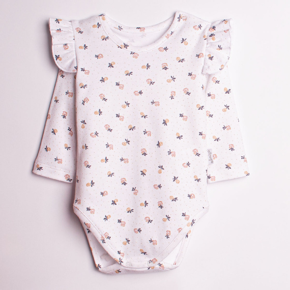 Body pentru fetiță Nicol 220097 – 100% bumbac, mânecă lungă, imprimeu floral
