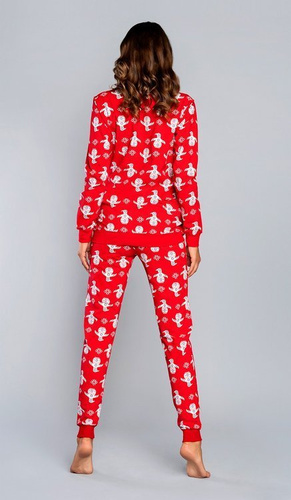 Nana Ladies pijama cu mânecă lungă, pantaloni lungi Italian Fashion- roșu