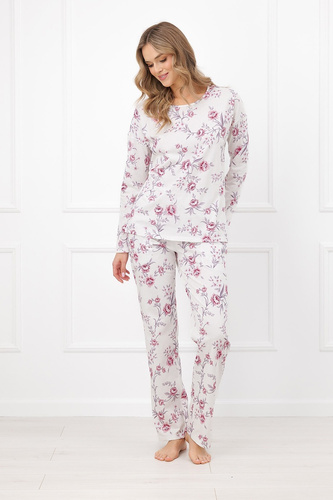 Pijamale damă Beauty Italian Fashion 100% bumbac mânecă lungă pantaloni