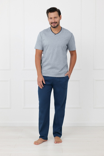Pijamale bărbați Devon Italian Fashion bumbac pantaloni lungi melanj
