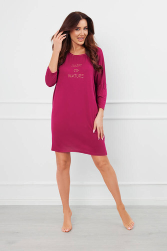 Natura 3/4 cămașă de noapte Italian Fashion - vin