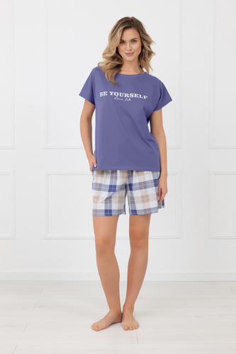 Pijama damă Rima Italian Fashion 100% bumbac mânecă scurtă șort