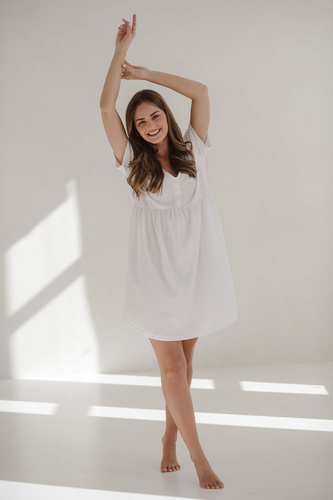 Aurora Cămașă de noapte de maternitate și alăptare Milk&Love albă