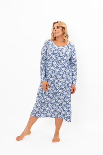 Cămașă de noapte pentru femei Boma - mânecă lungă, bumbac Italian Fashion