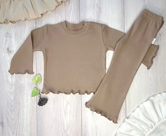 BI016 Bluza fetita cu maneca lunga Mamatti - maro