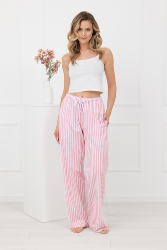 Pantaloni damă Faro Italian Fashion 100% bumbac largi dungi
