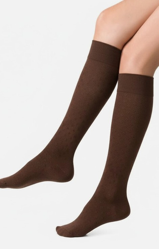Art.072 Șosete până la genunchi Steven pentru femei, netede - 164 maro