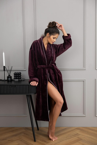 Halat de baie Cameron Sensis pentru femei, culoare vișinie - elegant și confortabil, material moale