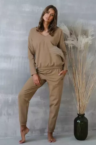 Karina Hanorac de damă Fashion - camel