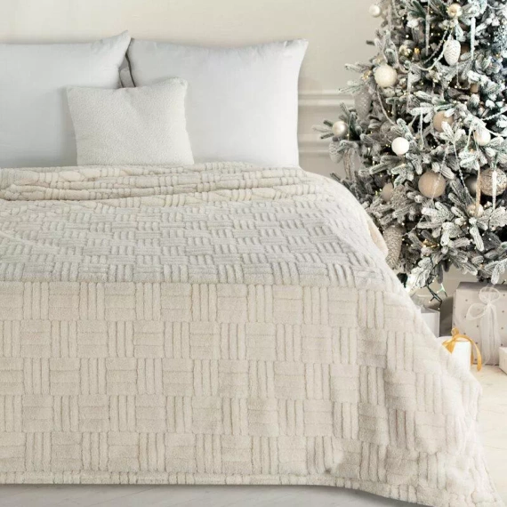 Pătură de Crăciun Blink 3 Eurofirany, crem și auriu