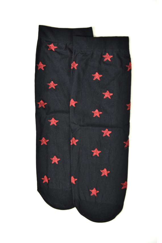 Z 9101 Șosete de Crăciun Chill 40 den – șosete de Crăciun pentru femei cu steluțe, negre