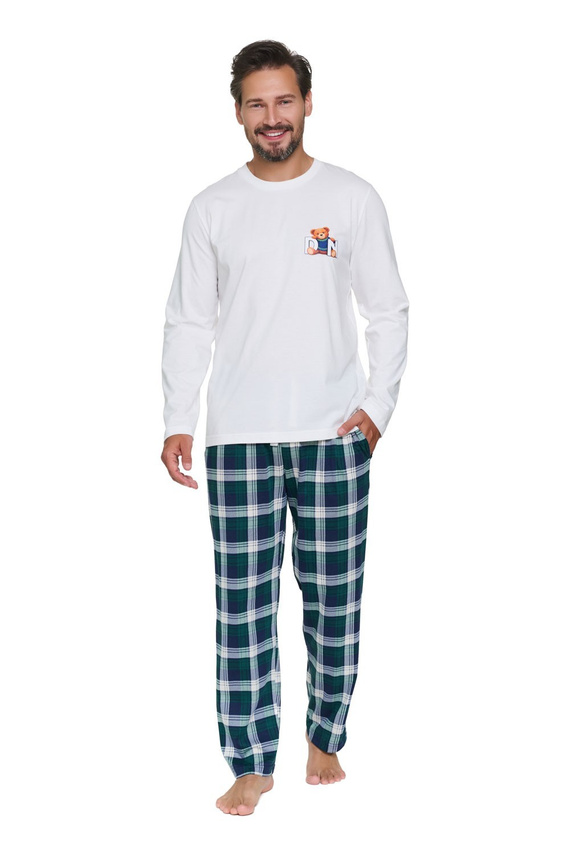 Pijamale bărbați Doctor Nap 7514 Teddy 100% bumbac mânecă lungă pantaloni