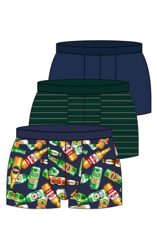 946/05 Boxer bărbați Cornette - bumbac, bleumarin, verde, cu model