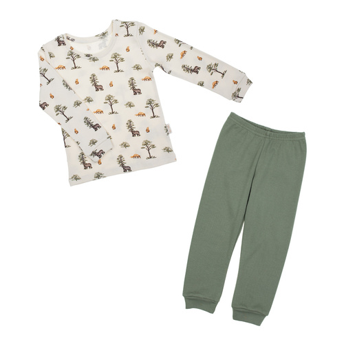 218036 Pijama din bumbac Yogi Bear Nicol – mâneci lungi, model pădure
