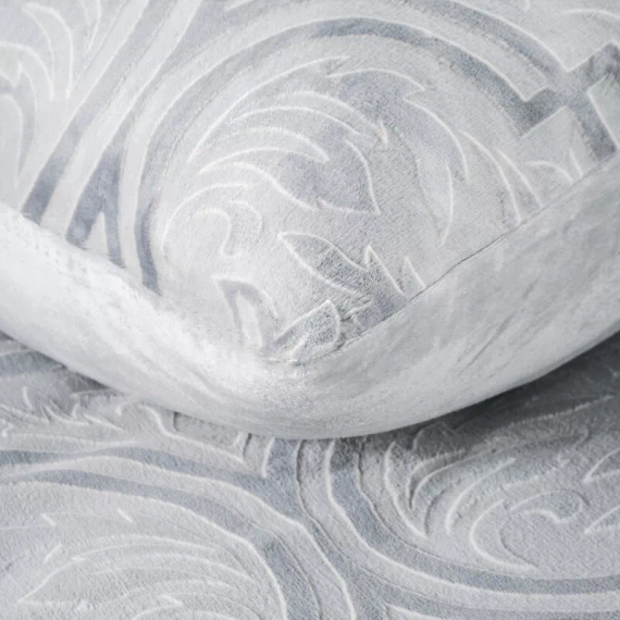 Lenjerie de pat din velur Flano 5, ornamente Euro perdele, gri