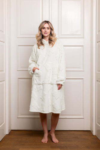 Bluză cu pătură pentru femei Italian Fashion - caldă, supradimensionată, cu glugă, motiv ursuleț