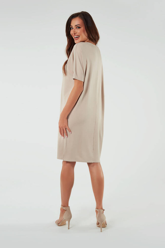 Tunică cu mânecă scurtă pentru femei Soler Italian Fashion - bej