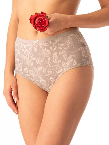 Slip dama din bumbac Key LPF 590 bej - 2 bucati in cutie, dantela la spate