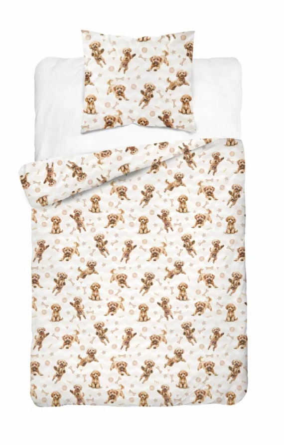 5451 A Rudy Piesek Lenjerie de pat bumbac copii Detexpol bej