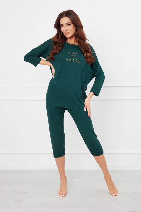 Natura Ladies 3/4 pijamale Italian Fashion - verde 