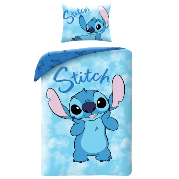 Lenjerie de pat din bumbac Halantex Lilo și Stitch 140x200 reversibilă 70x90