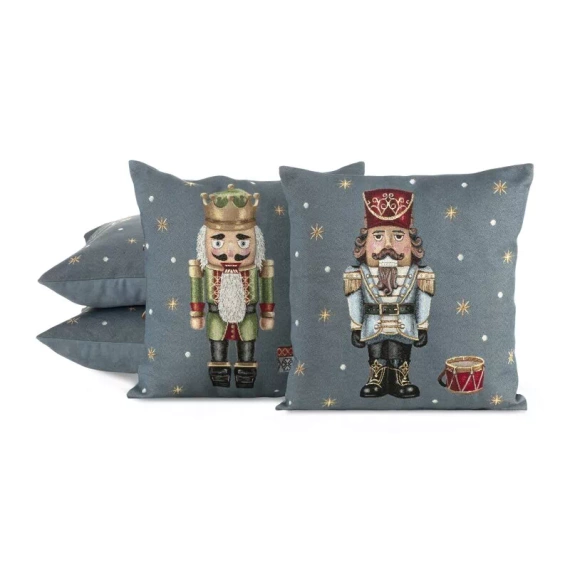 Chp 6082 Tapiserie de Crăciun Față de Pernă Spărgător de Nuci Perdele Euro Gri