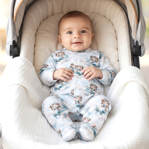 NINI BABY BEAR PILOT salopetă pentru bebeluși din bumbac organic ABN-5747/PIL