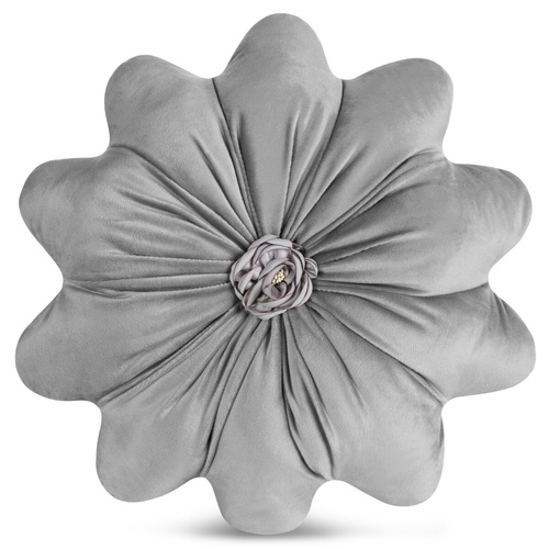 Pernă decorativă Flores Eurofirany floare Ø40 cm silver