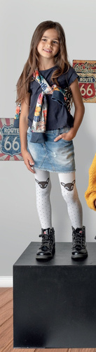 DR 2423 Colanți fete Felinka Knittex bianco