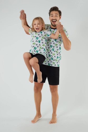 Picos Pijama pentru bărbați Italian Fashion - print/negru