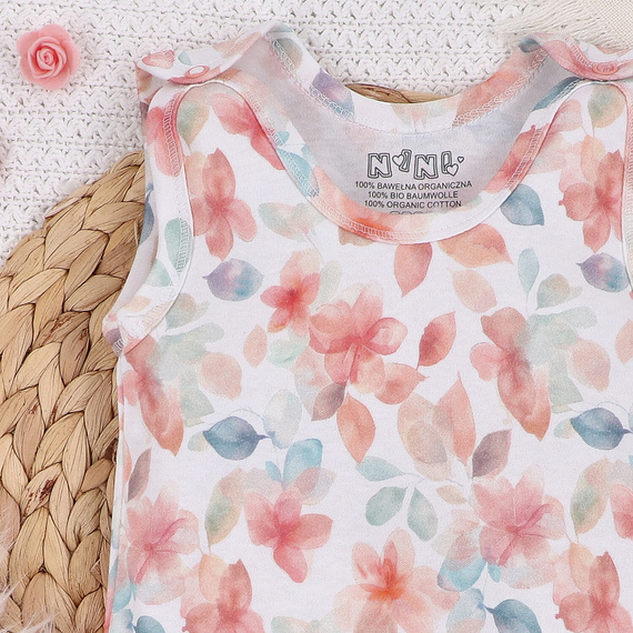 ABN-5420 Flori colorate Costume de dormit din bumbac organic imprimeu Nini