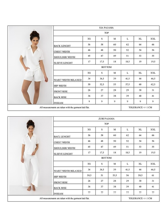 Sensis Zuri ecru pijama damă – bumbac și modal lungă