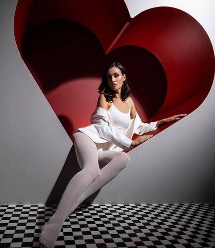 Wedel wz.02 Colanti dama 40 den Gatta - alb-choco