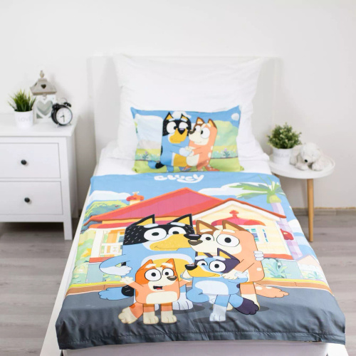 Lenjerie de pat din bumbac 100x135 Bluey 061 albastru 40x60 Jerry Fabrics