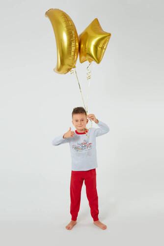 Junak Pijama pentru un băiat cu mânecă lungă și pantaloni Italian Fashion - j.melange/roșu