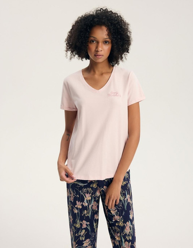 Henderson Galla 45445 Pijamale damă 100% bumbac Pantaloni lungi violet-roz prăfuit